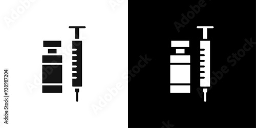 Covid 19 vaccine icon Flat fill set collection