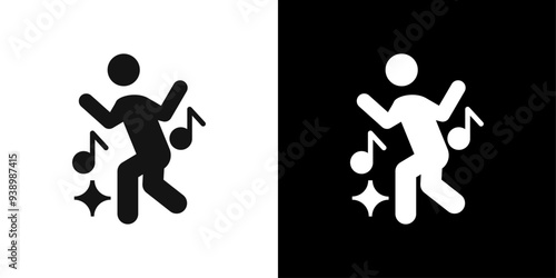 dance icon Flat fill set collection
