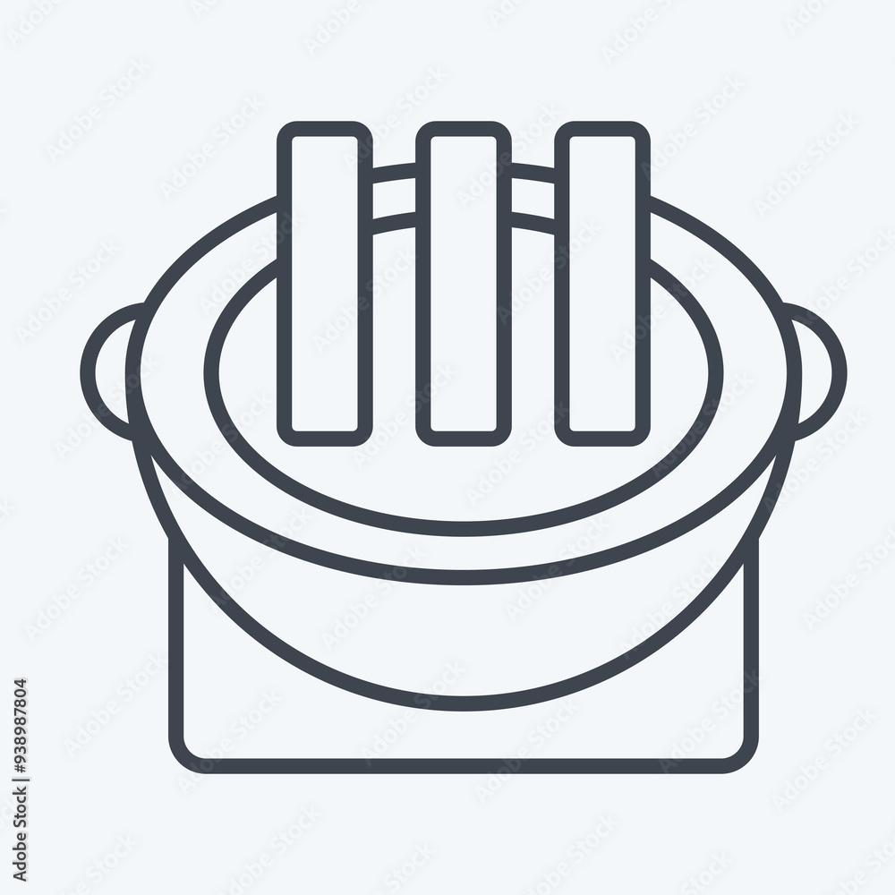 Icon Grilled Meat. related to Korea symbol. line style. simple illustration Icon Grilled Meat. related to Korea symbol. line style. simple illustration