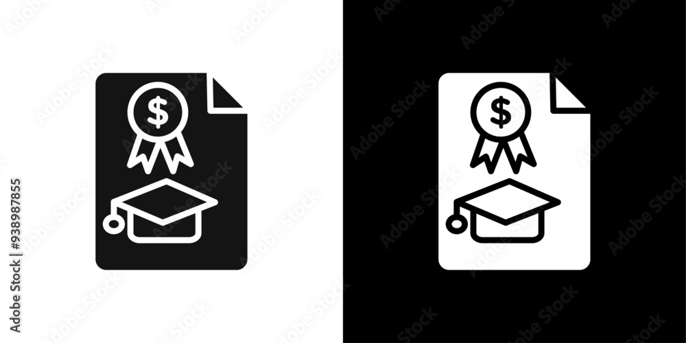 education Scholarship icon Flat fill set collection education Scholarship icon Flat fill set collection