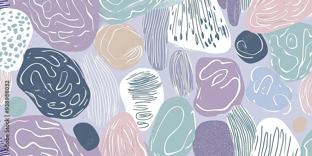 Naklejka premium Abstract Shapes in Pastel Colors