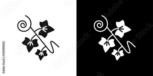 English ivy icon Flat fill set collection