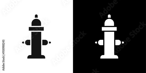 Fire hydrant icon Flat fill set collection