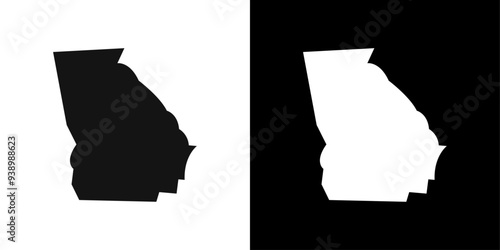 Georgia icon Flat fill set collection