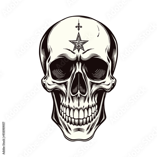 Skull with Star Emblem