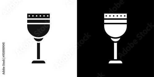 Holy chalice icon Flat fill set collection