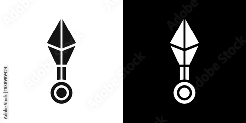 Japanese ninja shuriken icon Flat fill set collection