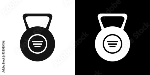 kettlebell icon Flat fill set collection
