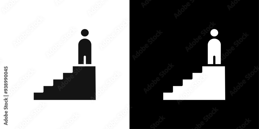 man on stairs icon Flat fill set collection man on stairs icon Flat fill set collection