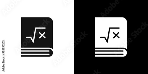 Maths book icon Flat fill set collection