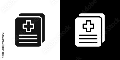 medical clipboard form icon Flat fill set collection