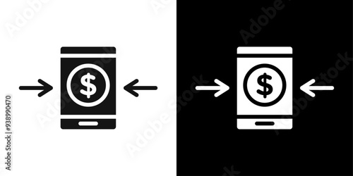 mobile transfer payment icon Flat fill set collection