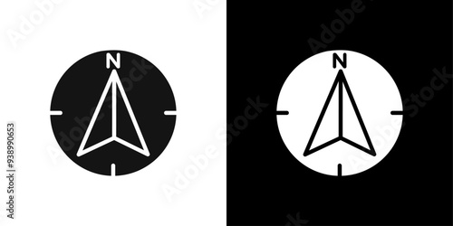 Navigator arrow icon Flat fill set collection