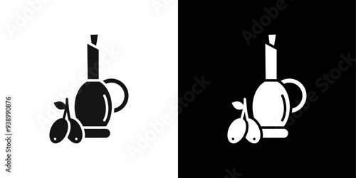 Olive oil icon Flat fill set collection
