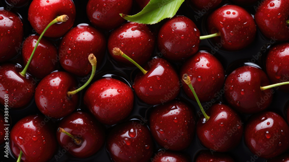 Close-up of cherry berries. Texture. Background. National cherry day, summer solstice, national fresh fruit and vegetable month. Close-up of cherry berries. Texture. Background. National cherry day, summer solstice, national fresh fruit and vegetable month.