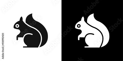 squirrel icon Flat fill set collection