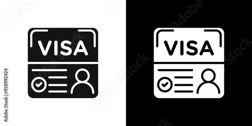 Start up visa icon Flat fill set collection