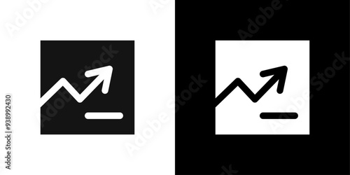 Statistic Up icon Flat fill set collection