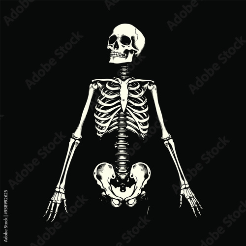 Seated Skeleton with Outstretched Arms