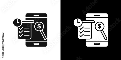 Transaction history icon Flat fill set collection