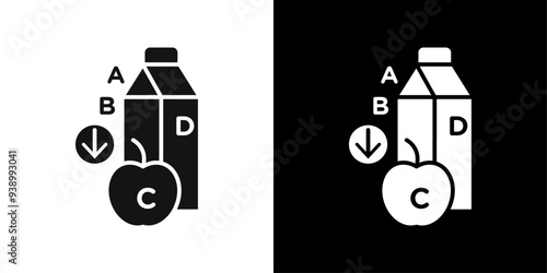 Vitamin deficiency icon Flat fill set collection