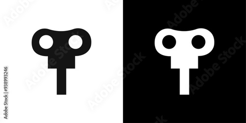 Wind up key icon Flat fill set collection