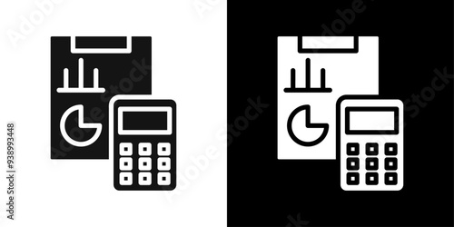 accounting icon Flat fill set collection