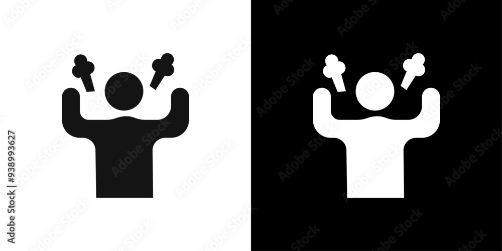 Angry person icon Flat fill set collection Angry person icon Flat fill set collection