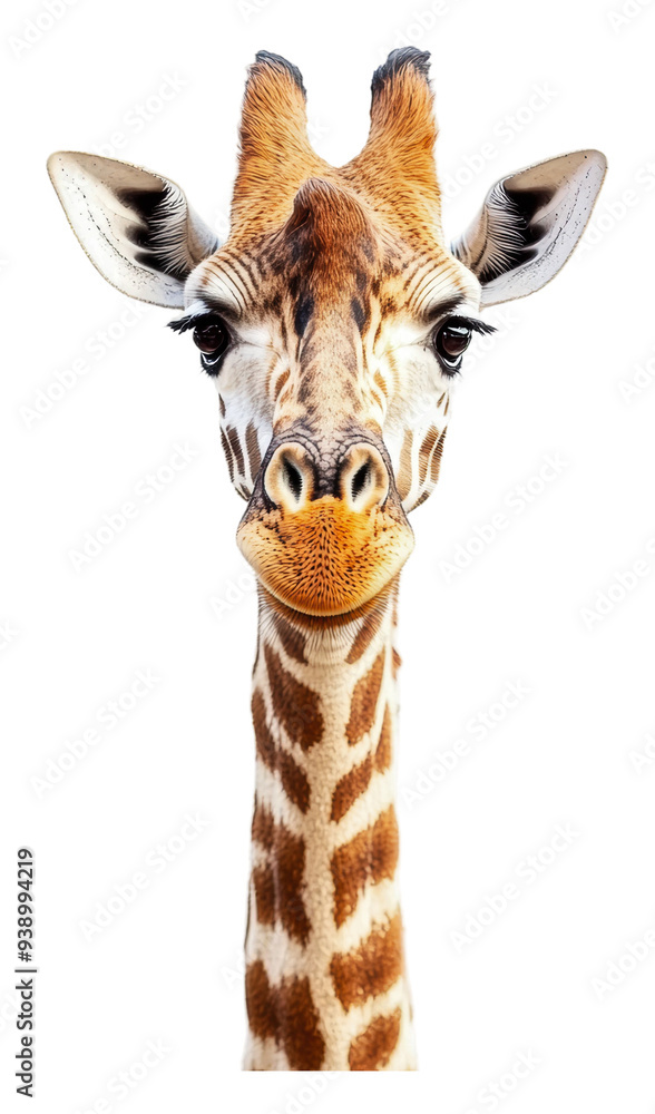 Fototapeta premium PNG Curious giraffe in nature