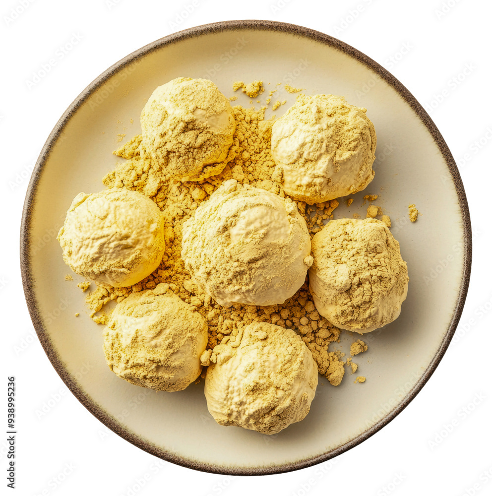 PNG Delicious yellow ice cream scoops on a plate PNG Delicious yellow ice cream scoops on a plate