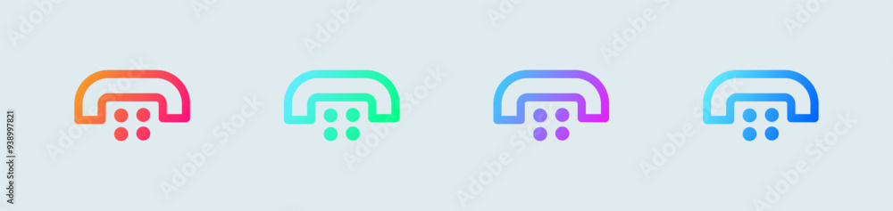 Dial line icon in gradient colors. Call signs vector illustration. Dial line icon in gradient colors. Call signs vector illustration.