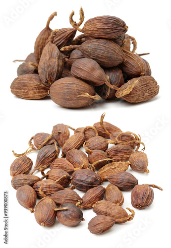 Black cardamom on a white background  photo