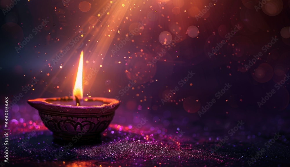 Happy Diwali festivals of lights background should be purple, and include decorative elements such as fireworks, sparkles, and traditional Happy Diwali festivals of lights background should be purple, and include decorative elements such as fireworks, sparkles, and traditional