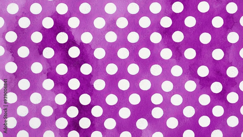 This vibrant purple background is adorned with white polka dots, perfect for creative designs This vibrant purple background is adorned with white polka dots, perfect for creative designs