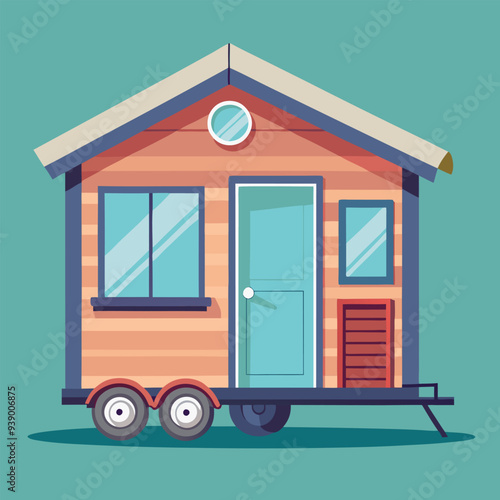 Two Parts House Icon front view vector illustration 