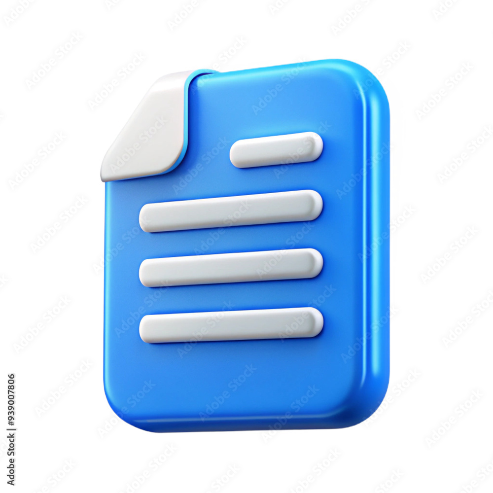 Document Icon 3d cartoon style illustration Document Icon 3d cartoon style illustration