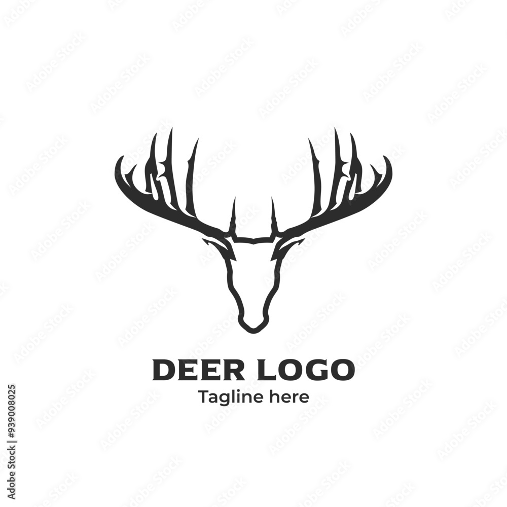 Deer logo, deer antlers logo Deer logo, deer antlers logo