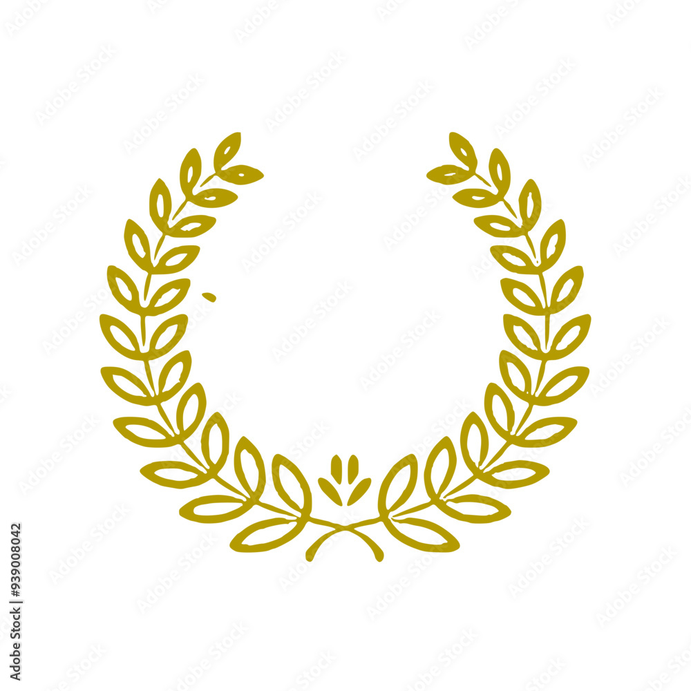Golden winner's wreath of leaves on transparent background. Vector Golden winner's wreath of leaves on transparent background. Vector