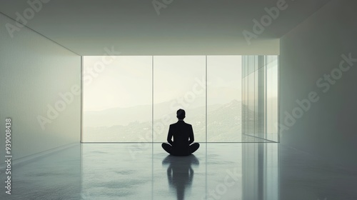 Businessperson sitting in an empty office, representing the end of a business.