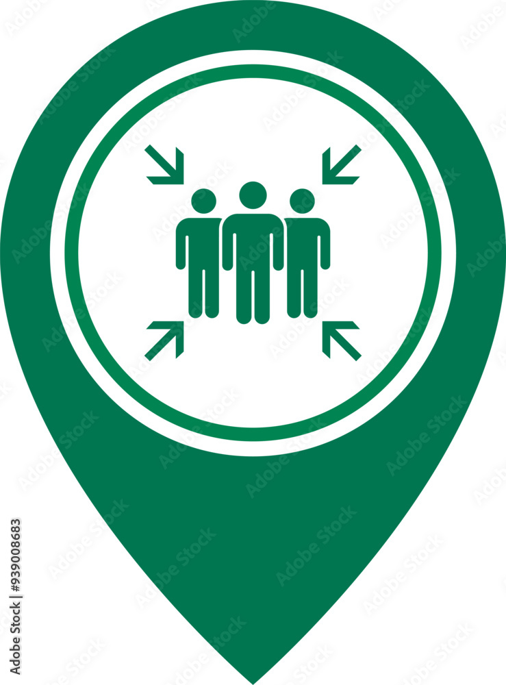Emergency evacuation assembly point sign. Assembly point icon. Safety Signs. Evacuation Plan. Vector illustration Emergency evacuation assembly point sign. Assembly point icon. Safety Signs. Evacuation Plan. Vector illustration