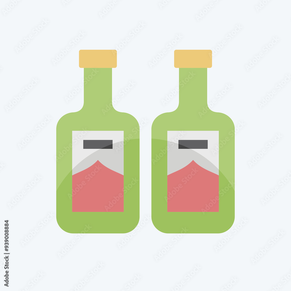 Icon Soju. related to Korea symbol. flat style. simple illustration Icon Soju. related to Korea symbol. flat style. simple illustration