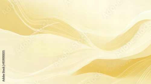 A pastel yellow background with soft abstract patterns and flowing lines, creating a calm, soothing feel, perfect for warm, creative themes.