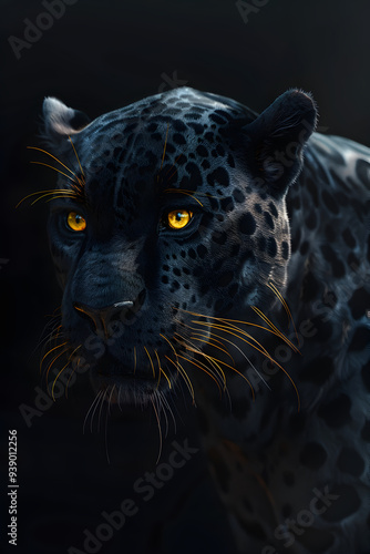 Jaguar black and white illustration