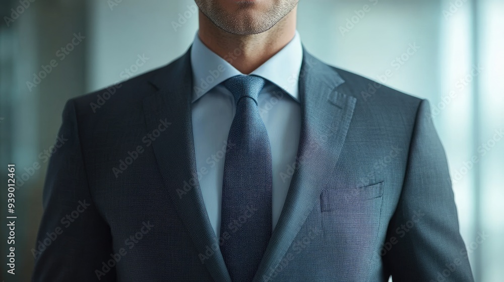 Close-up of a business executive in a suit, confidently making decisions. Close-up of a business executive in a suit, confidently making decisions.