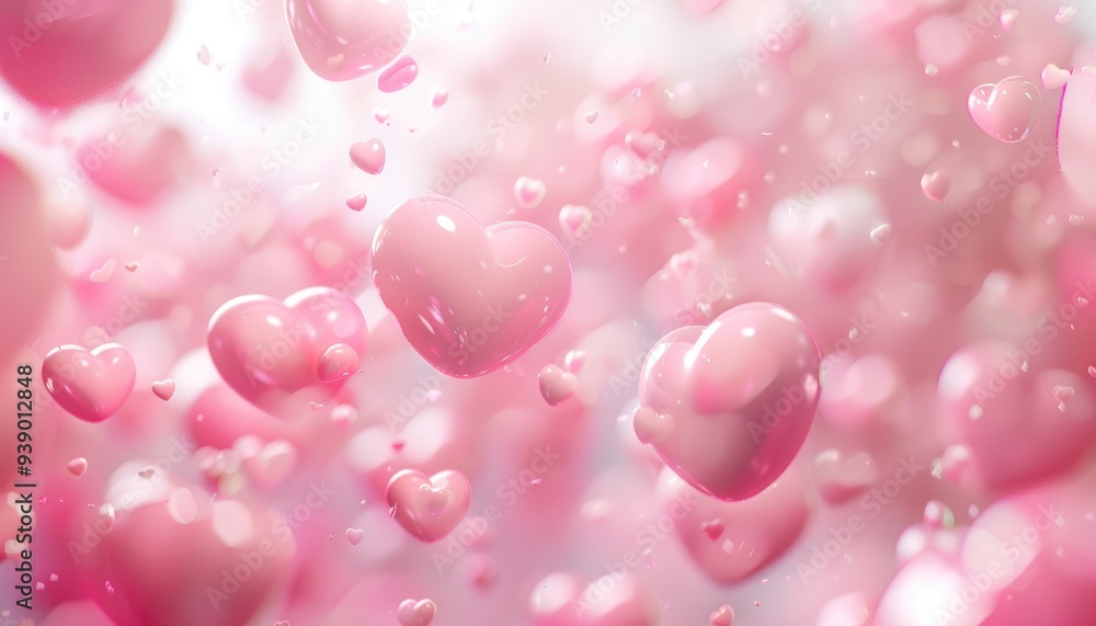 Pink Heart bokeh background, Love Valentine day concept, pink heart background, abstract background with hearts and place for text, white foam hearts with bokeh from garland, holiday background Pink Heart bokeh background, Love Valentine day concept, pink heart background, abstract background with hearts and place for text, white foam hearts with bokeh from garland, holiday background
