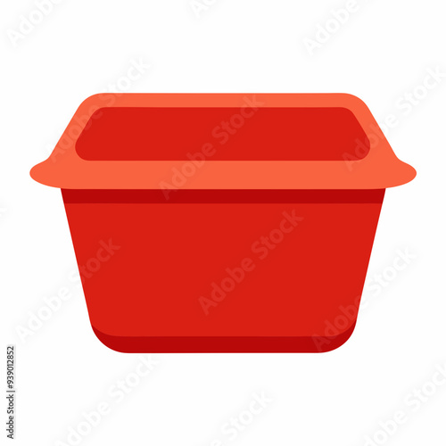 Primitive plastic food container empty art vector illustration