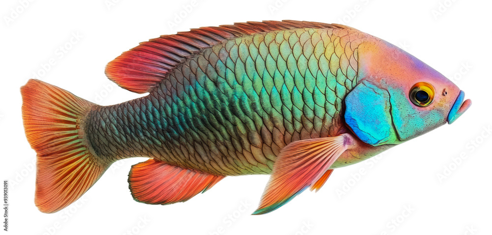 Fototapeta premium PNG Vibrant fish in a bright underwater scene