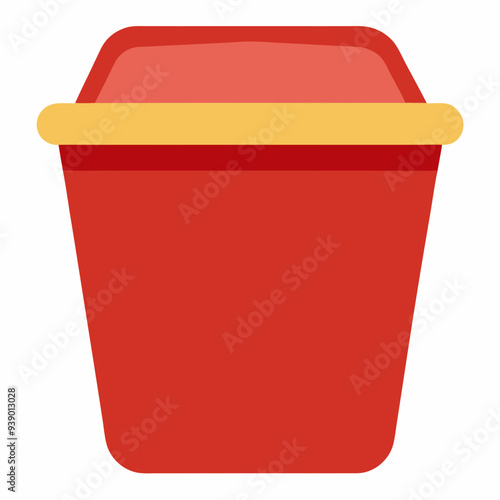 Primitive plastic food container empty art vector illustration