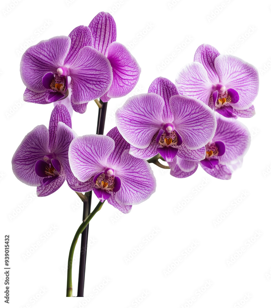 Fototapeta premium PNG Beautiful purple orchids blooming in natural light