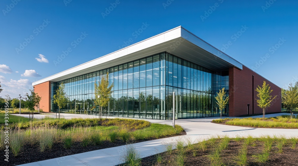 A zero carbon research facility with cutting-edge energy-efficient systems, solar power, and eco-friendly construction materials. A zero carbon research facility with cutting-edge energy-efficient systems, solar power, and eco-friendly construction materials.